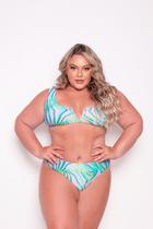 Biquíni plus size estampado detalhe v Biquíni plus size estampado detalhe v
