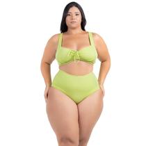 Biquíni Plus Size Feminino Bojo Franzido Calcinha Hot Pant