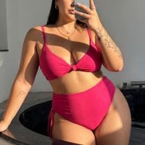 Biquini Plus Size Hot Regulagem Lateral Cortininha Nó