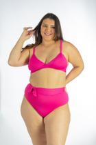 Biquíni Plus Size Liso com Bojo V e Calcinha Hot Pant Laço Biquíni Plus Size Liso com Bojo V e Calcinha Hot Pant Laço