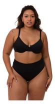 Biquini plus size meia taça calcinha alta hot pant