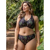 Biquíni Plus Size Top Com Bojo, Tanga Sunquíni Estampa Tropical - Mania de Praia