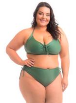 Biquíni Plus Size, Top Sem Bojo e Tanga Alta, Verde, Tam.52 Biquíni Plus Size, Top Sem Bojo e Tanga Alta, Verde, Tam.52