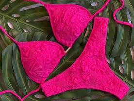 Biquíni poliamida texturizado pink Biquíni poliamida texturizado pink