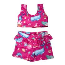 Biquíni Praia Top + Shorts Babadinho Forrado Menina Piscina Biquíni Praia Top + Shorts Babadinho Forrado Menina Piscina
