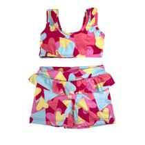 Biquíni Praia Top + Shorts Babadinho Forrado Menina Piscina Biquíni Praia Top + Shorts Babadinho Forrado Menina Piscina