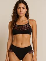 Biquíni Preto com Babado de Oncinha Infantil e Juvenil Biquíni Preto com Babado de Oncinha Infantil e Juvenil