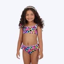 Biquíni Preto com Colorido Infantil Feminino Siri Moda Praia 40178 Biquíni Preto com Colorido Infantil Feminino Siri Moda Praia 40178