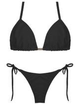 Biquíni preto de bojo