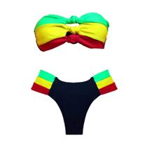 Biquíni Reggae Top Faixa com Nozinhos Biquíni Reggae Top Faixa com Nozinhos