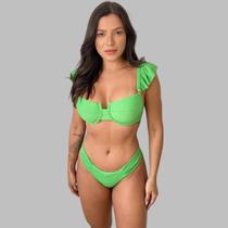 Biquíni Retrô Estilo Meia Taça Alça Babado Calcinha Bombom Biquíni Retrô Estilo Meia Taça Alça Babado Calcinha Bombom