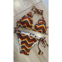 Biquini ripple com empina bumbum estampa vermelha sol e agua Biquini ripple com empina bumbum estampa vermelha sol e agua