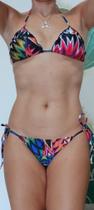 Biquini ripple com empina bumbum estampado sol e agua Biquini ripple com empina bumbum estampado sol e agua