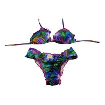 Biquíni Ripple cortininha e calcinha com recorte lateral Biquíni Ripple cortininha e calcinha com recorte lateral