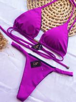 biquini rosa chiclete com alças regulaveis tamanho m