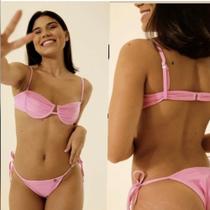 Biquini rosa chiclete meia taça da marca lindimais