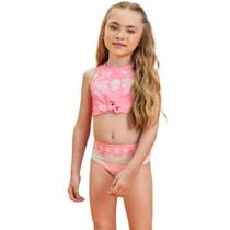 Biquíni rosa flora proteção uv50+ infanti Biquíni rosa flora proteção uv50+ infanti