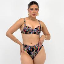 Biquíni Sabrieli Estampado com Bojo Tanga Feminino