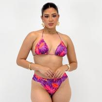 Biquíni Sabrieli Estampado Cortininha String Feminino