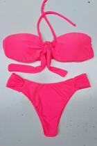 BIQUINI sem alça COM BOJO ROSA NEON G