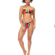 Biquíni sem alça Zíper Estampado La Playa