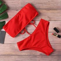 Biquíni Sem Alças com Cintura Alta - Acolchoado, Sexy e na Moda 2024