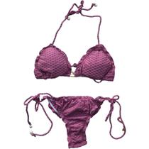 Biquíni Semi Fio Dental Cortininha Com Bojo Removível