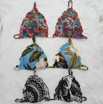 Biquini sendo o Kit 03 peças cortininha com bojo removível parte de cima-Felisbina