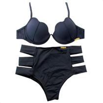 Biquíni Sereia Concha Com Bojo Cintura Alta Moda Praia Feminino Lançamento Biquini Cortininha sem alça Verão