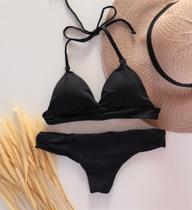 Biquíni Serena Cortininha Fixa Levanta bumbum - preto PP