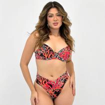 Biquíni Sol Pleno Estampado Alça com Bojo Tanga Feminino Biquíni Sol Pleno Estampado Alça com Bojo Tanga Feminino