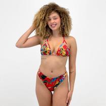 Biquíni Sol Pleno Estampado Cortininha com Bojo String Feminino