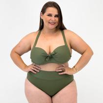 Biquíni Sol Pleno Plus Size com Bojo Tanga Liso Feminino Biquíni Sol Pleno Plus Size com Bojo Tanga Liso Feminino