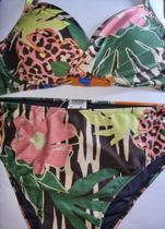 Biquíni tamanho 44, calcinha larga, confortável e estampa exclusiva