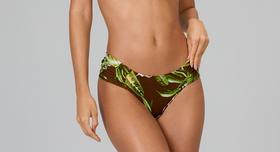 Biquíni tanga avulsa borboleta estampada folhagem alto giro tamanho:g Biquíni tanga avulsa borboleta estampada folhagem alto giro tamanho:g