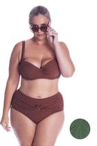 Biquíni Tanga Hot Pants em Jacquard com Fivela Mesclada - Duallin