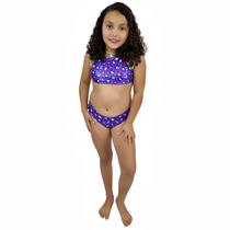 Biquíni Teen Cropped Onça Roxa