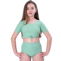 Biquíni Teen Lycra Proteção UPF50+ Luna - Verde Shine Biquíni Teen Lycra Proteção UPF50+ Luna - Verde Shine
