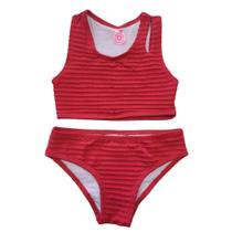Biquíni Teen Lycra Proteção UPF50+ Top Gota - Coral