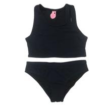 Biquíni Teen Lycra Proteção UPF50+ Top Gota - Preto Work