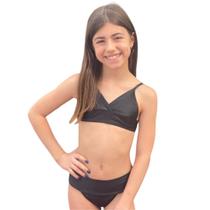 Biquíni Teen Lycra Proteção UPF50+ Vicky - Preto Cirré