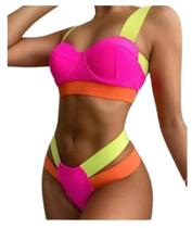 Biquíni Tiras Grossas Moda Blogueira Gringa Neon moderno