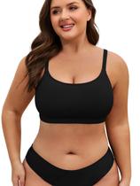 Biquíni Top American Trends Plus Size para mulheres, preto 3GG