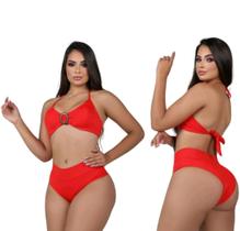 Biquini Top C/ Argola Bojo Removível Hot Pants Cintura Alta Biquini Top C/ Argola Bojo Removível Hot Pants Cintura Alta