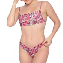 Biquíni Top Com Tanga Floral Dupla Face - Enfim
