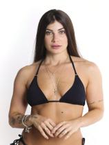Biquini Top Cortina Detalhe na ponteira e argola com Bojo Removivel Preto