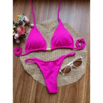 Biquíni Top Cortininha Marquinha De Fita Bronze Perfeito Moda Praia Moda Praia Com bojo Removível