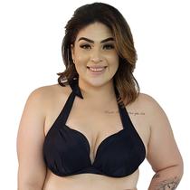 Biquíni Top de Praia Plus Size Frente Única Bojo Preto