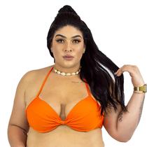 Biquíni Top de Praia Plus Size Meia Taça com Bojo Laranja Biquíni Top de Praia Plus Size Meia Taça com Bojo Laranja