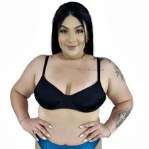 Biquíni Top de Praia Plus Size Meia Taça Preto